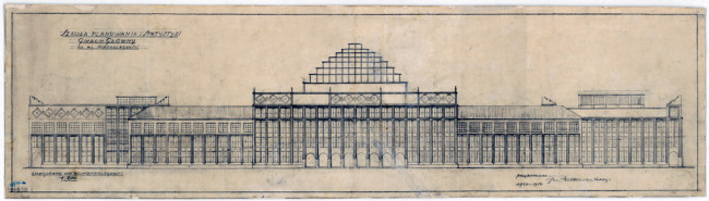 Projekt Gmachu Głównego Szkoły Głównej Planowania i Statystyki, 1924-1950. Źródło: MAW_IIIb 137-35