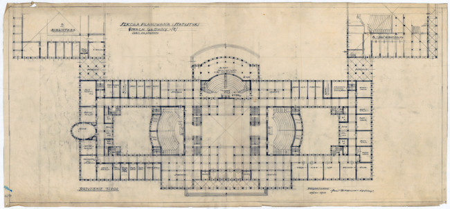 Projekt Gmachu Głównego SGPiS, Przyziemie, 1924-1950. Źródło: MAW_IIIb 137-32