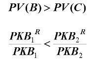 PV(B)>PV(C)  PKBR(1):PKB(1)<PKBR(2):PKB(2)