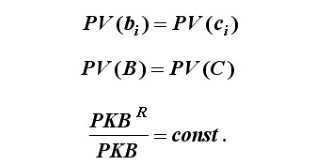 PV(bi)=PV(ci)  PV(B)=PV(C)  PKBR:PKB=const.