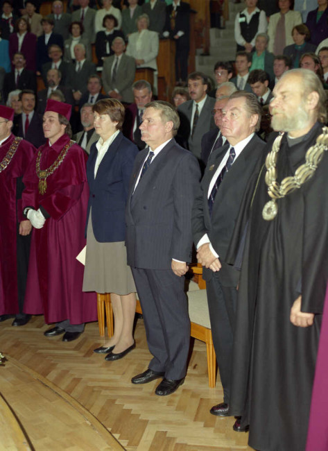 Inauguracja roku akademickiego 1994/1995. Wśród gości Lech Wałęsa – Prezydent Rzeczypospolitej Polskiej