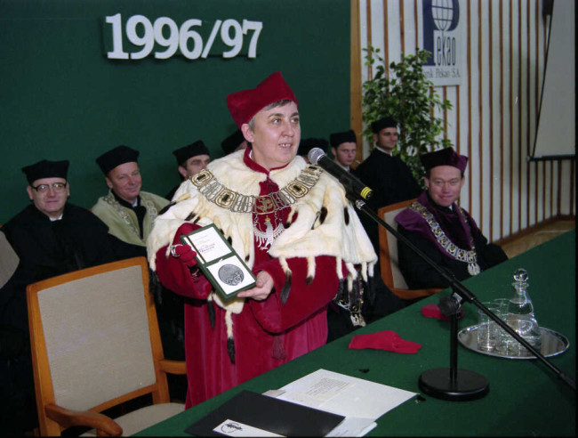 Inauguracja roku akademickiego 1996/1997. Rektor prof. Janina Jóźwiak