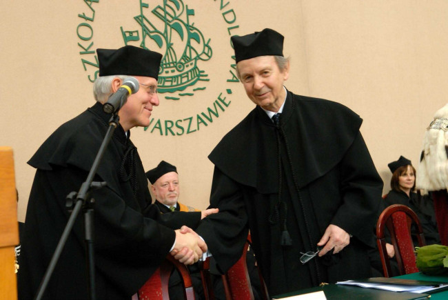 Święto SGH, 13 maja 2010 roku, prof. Stanisław Sołtysiński i prof. Zygmunt Niewiadomski