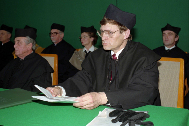 Uroczystość nadania tytułu doktora honoris causa SGH profesorowi Edwardowi Szczepanikowi. Prof. Leszek Balcerowicz