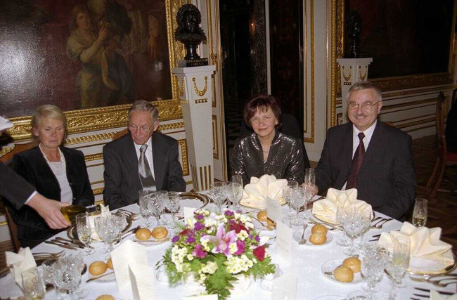 Uroczysta kolacja na Zamku Królewskim. Na zdjęciu: dr Roman Sobiecki, Barbara Sobiecka
