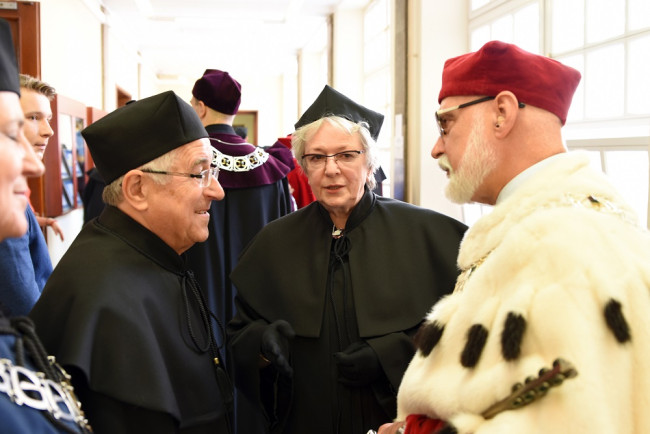 Prof. Frans Willekens, prof. Irena Kotowska i rektor prof. Marek Rocki