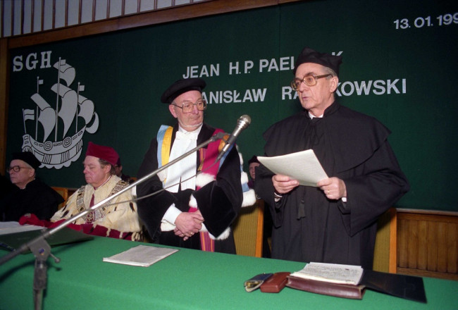 Uroczystość nadania tytułu doktora honoris causa SGH Profesorowi Jean H.P. Paelnickowi i Profesorowi Stanisławowi Rączkowskiemu