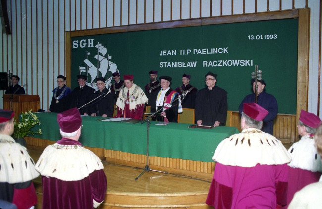 Uroczystość nadania tytułu doktora honoris causa SGH Profesorowi Jean H.P. Paelnickowi i Profesorowi Stanisławowi Rączkowskiemu