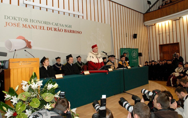 Uroczystość nadania tytułu doktora honoris causa SGH José Manuel Durão Barroso, przewodniczącemu Komisji Europejskiej