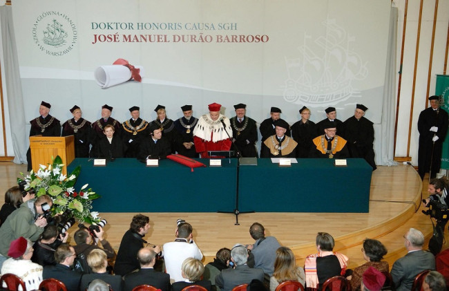 Uroczystość nadania tytułu doktora honoris causa SGH José Manuel Durão Barroso, przewodniczącemu Komisji Europejskiej