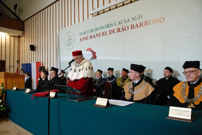 Uroczystość nadania tytułu doktora honoris causa SGH José Manuel Durão Barroso, przewodniczącemu Komisji Europejskiej