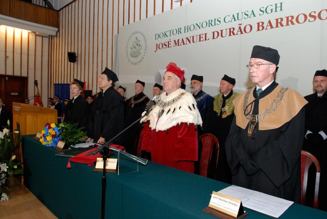 Uroczystość nadania tytułu doktora honoris causa SGH José Manuel Durão Barroso, przewodniczącemu Komisji Europejskiej