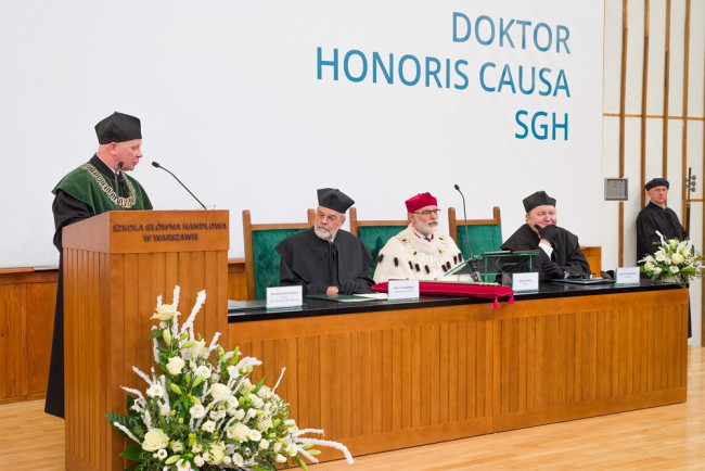 Uroczystość nadania tytułu doktora honoris causa SGH Paulowi H. Dembińskiemu