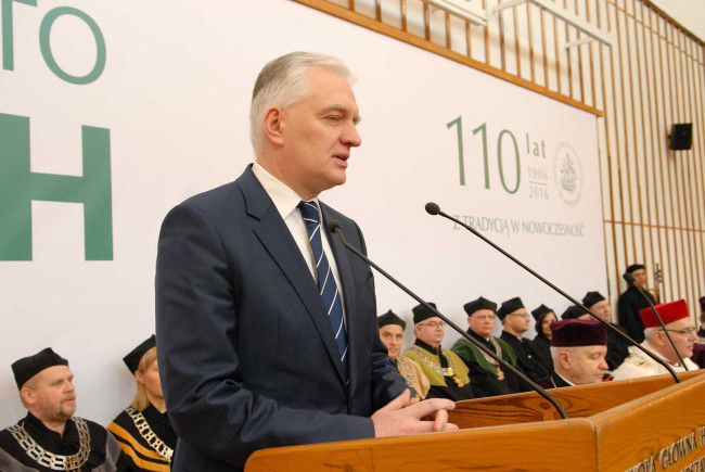 Święto SGH, 13 kwietnia 2016 roku. ​Przemawia Jarosław Gowin, Minister Nauki i Szkolnictwa Wyższego