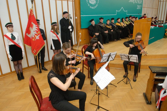 Święto SGH, 26 kwietnia 2017 roku,​ koncert kwartetu smyczkowego studentek Uniwersytetu Muzycznego im. Fryderyka Chopina w Warszawie