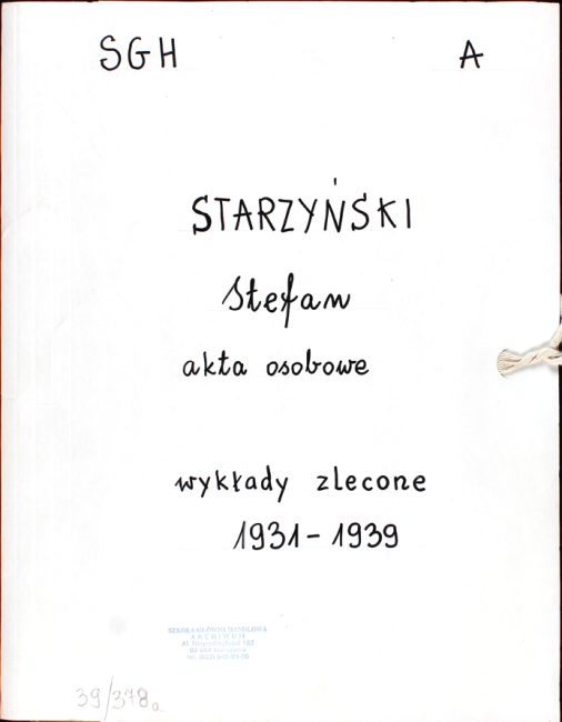 Stefan Starzyński akta osobowe