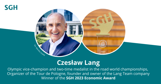 Czesław Lang the winner of the SGH 2023 Economic Award