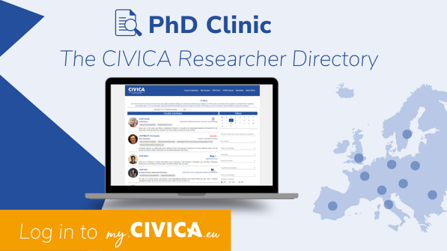 PhD Clinic. The CIVICA Researcher Directory. Log in to myCIVICA.eu
