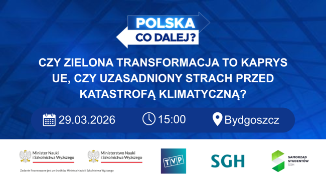 Debata TVP Polska. Co dalej? – Czy zielona transformacja to kaprys UE, czy uzasadniony strach przed katastrofą klimatyczną?