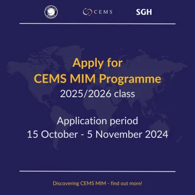 Apply for CEMS MIM Programme 2025/2026 class